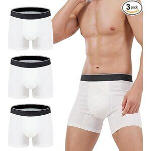 Incontinence Underwear Fly Front Opening Absorbent Leak Proof Boxer Brief 3 Pack